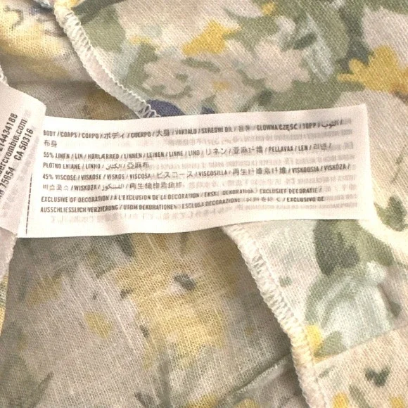 Abercrombie & Fitch Belted Floral High Rise Linen Blend Shorts Womens Med Yellow - Picture 11 of 14